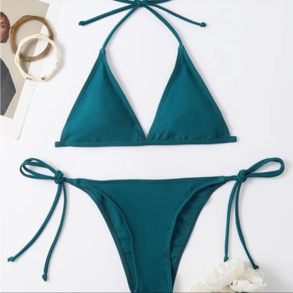 Zaful Other - Teal Halter Bikini